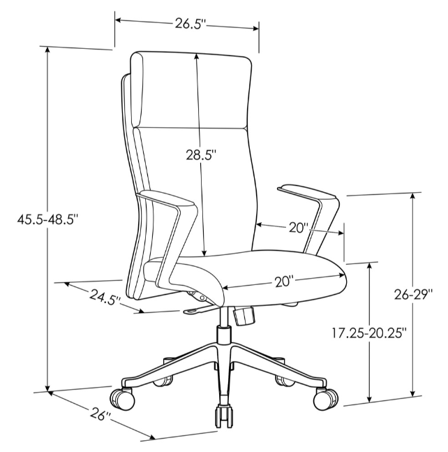 Draper Leather Executive Office Chair – Knee-Tilt Ergonomic Design