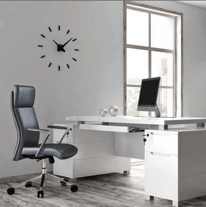 Draper Leather Executive Office Chair, Ergonomic Knee-Tilt, Adjustable Height, 418 lb Capacity