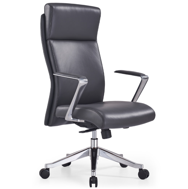 Draper Leather Executive Office Chair, Ergonomic Knee-Tilt, Adjustable Height, 418 lb Capacity