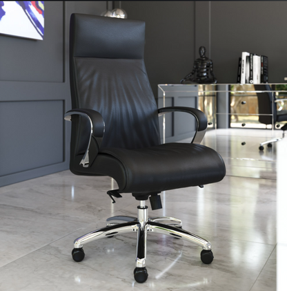 Draper Leather Executive Office Chair – Knee-Tilt Ergonomic Design