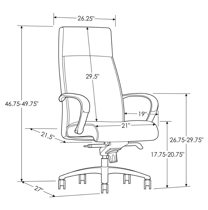 Draper Leather Executive Office Chair – Knee-Tilt Ergonomic Design