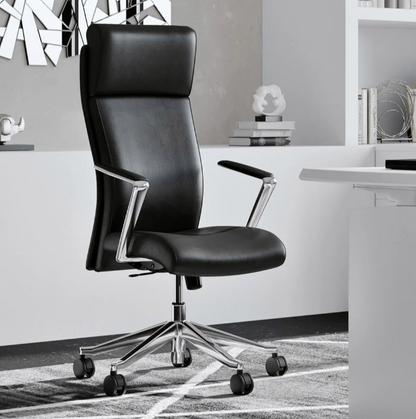 Draper Leather Executive Office Chair – Knee-Tilt Ergonomic Design