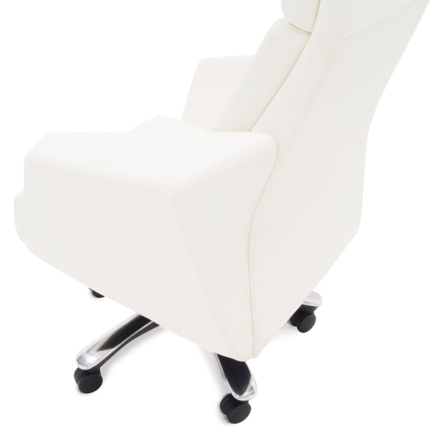Lauren Leather Executive Office Chair, Synchro-Tilt Recline, Adjustable Height, 418 lb Capacity