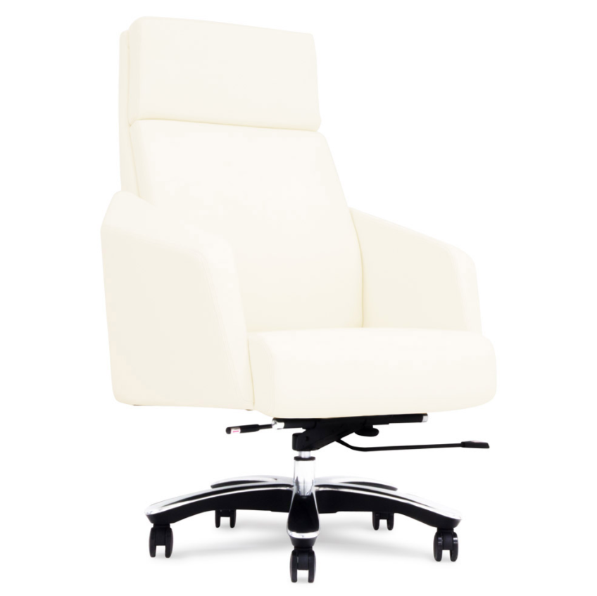 Lauren Leather Executive Office Chair, Synchro-Tilt Recline, Adjustable Height, 418 lb Capacity